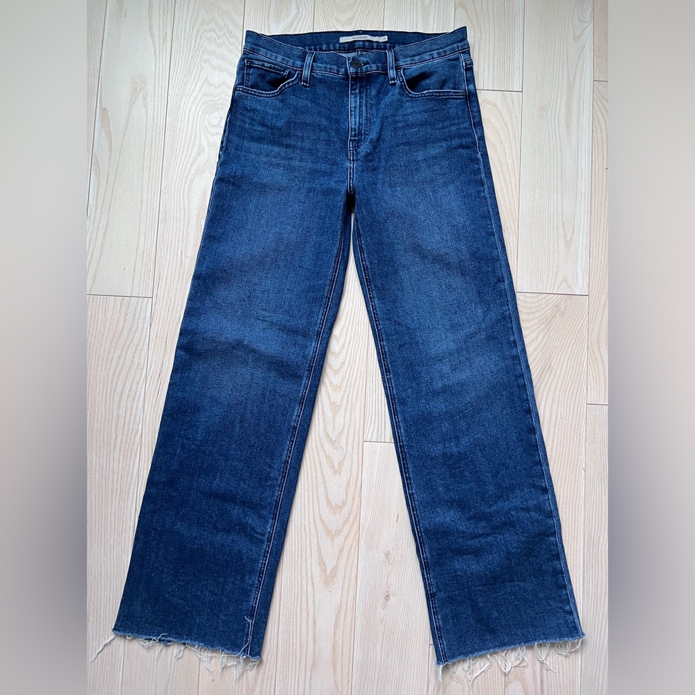 Hudson jeans Rosie raw hem high-rise ankle wide leg